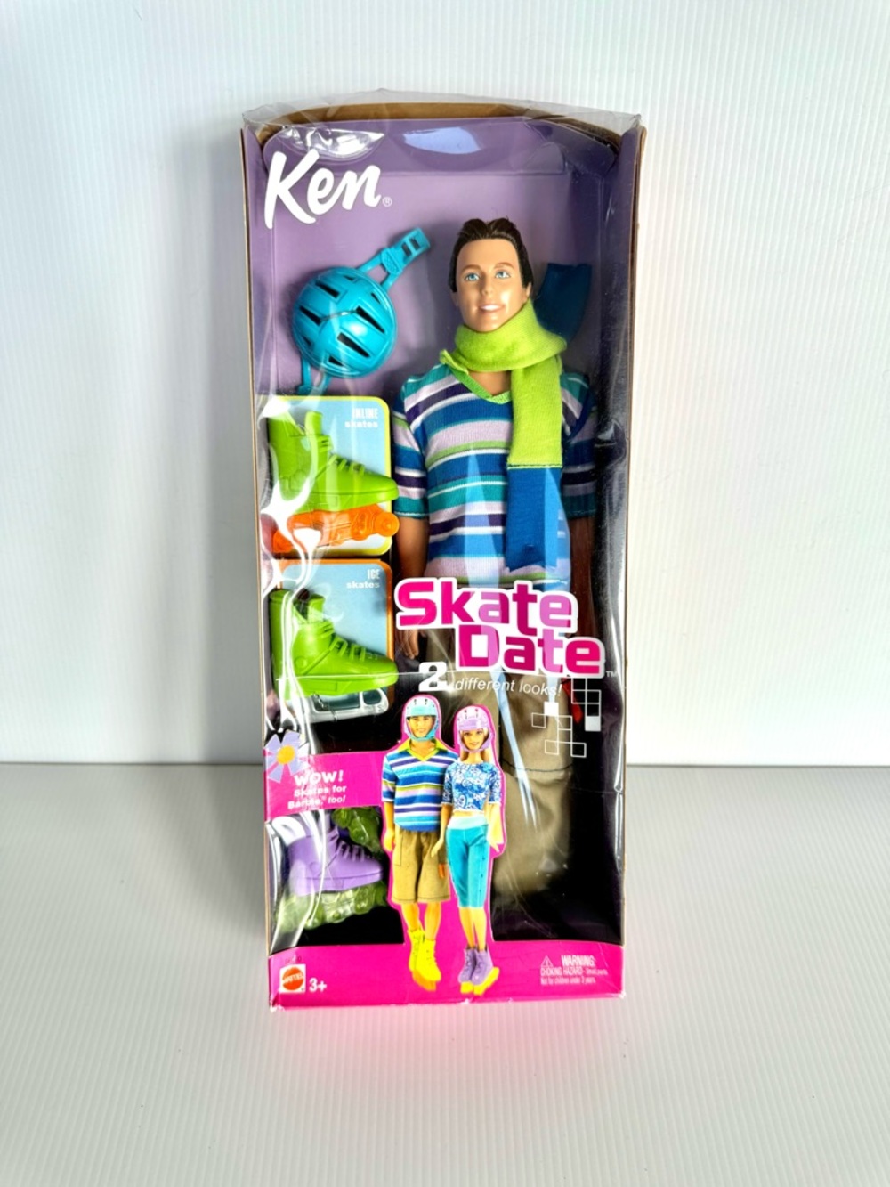 🩵NIB. Barbie’s Skate Date Ken Doll with Green Accessories